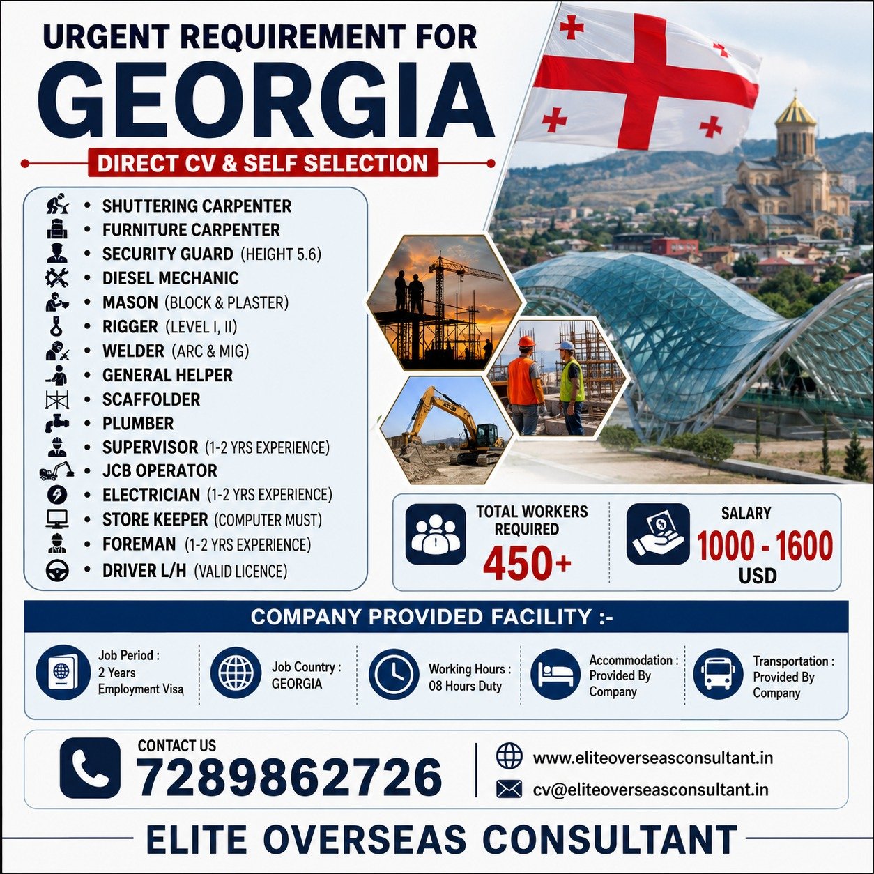Urgent Requirement for Georgia - Construction & Trades