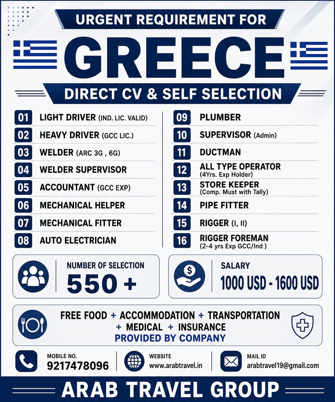 Urgent Requirement for Greece - Technical & MEP Services